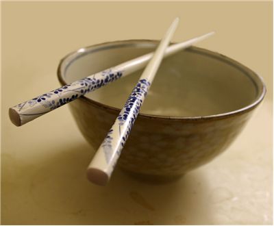 Picture Of Chinese Bowl With Chopsticks